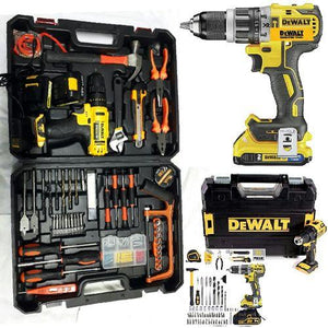 Ensemble Boite à outil malette perceuse visseuse DeWalt 18 V 127 Pieces